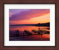 Framed New Hampshire Dock and Lake Winnipesaukee