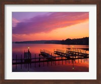 Framed New Hampshire Dock and Lake Winnipesaukee