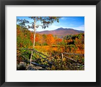 Framed Autumn landscape of Mount Chocorua, New England, New Hampshire