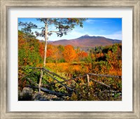 Framed Autumn landscape of Mount Chocorua, New England, New Hampshire