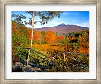 Framed Autumn landscape of Mount Chocorua, New England, New Hampshire