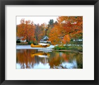 Framed Float plane reflects on Highland Lake, New England, New Hampshire