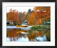 Framed Float plane reflects on Highland Lake, New England, New Hampshire
