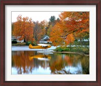Framed Float plane reflects on Highland Lake, New England, New Hampshire