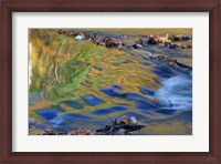 Framed Fall Reflections in the Waters of the Lamprey River, New Hampshire