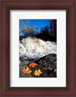 Framed Maple Leaves and Wadleigh Falls on the Lamprey River, New Hampshire