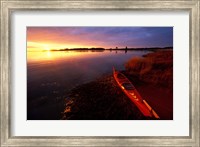 Framed Kayak and Sunrise in Little Harbor in Rye, New Hampshire