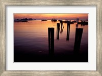 Framed Sunrise on Boats, New Hampshire