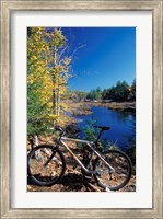 Framed Mountain Bike at Beaver Pond in Pawtuckaway State Park, New Hampshire