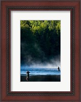 Framed Fly-Fishing in Early Morning Mist on the Androscoggin River, Errol, New Hampshire