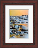 Framed Fall Reflections Among the Cobblestones in the Saco River, White Mountains, New Hampshire