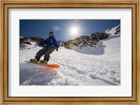 Framed Snowboarder in Tuckerman Ravine, White Mountains National Forest, New Hampshire