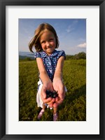 Framed Child, blueberries, Alton, New Hampshire