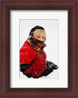 Framed Child in snow, Portsmouth, New Hampshire