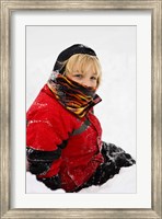 Framed Child in snow, Portsmouth, New Hampshire