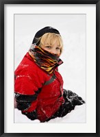 Framed Child in snow, Portsmouth, New Hampshire