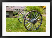 Framed Wagon wheels at Oliver Lodge on Lake Winnipesauke, Meredith, New Hampshire