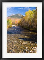 Framed Percy Peaks rise above Nash Stream, Stark, New Hampshire