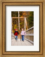 Framed Children on suspension bridge New Hampshire