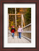 Framed Children on suspension bridge New Hampshire