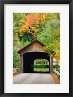 Framed Coombs Covered Bridge, Ashuelot River in Winchester, New Hampshire