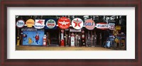 Framed Littleton Historic gas tanks and signs, New Hampshire