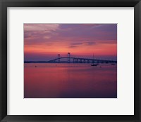 Framed Newport Bridge at sunset, Newport, Rhode Island