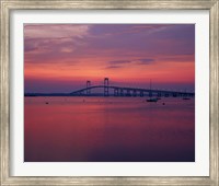 Framed Newport Bridge at sunset, Newport, Rhode Island