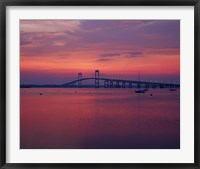 Framed Newport Bridge at sunset, Newport, Rhode Island
