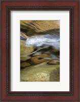 Framed New Hampshire Abstract design formed by rock and rushing water of the Swift River, White Mountain NF