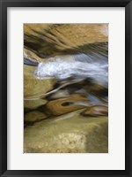 Framed New Hampshire Abstract design formed by rock and rushing water of the Swift River, White Mountain NF