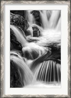 Framed New Hampshire. Black and White image of waterfall on the Swift River, Rocky Gorge, White Mountain NF