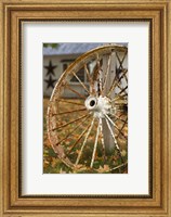 Framed New Hampshire, Lake Winnipesaukee, Moultonborough, old wagon wheel