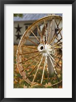 Framed New Hampshire, Lake Winnipesaukee, Moultonborough, old wagon wheel