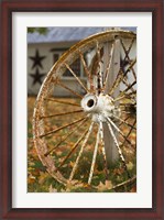 Framed New Hampshire, Lake Winnipesaukee, Moultonborough, old wagon wheel