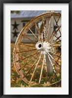 Framed New Hampshire, Lake Winnipesaukee, Moultonborough, old wagon wheel