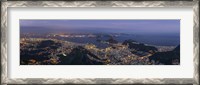 Framed Aerial view of city from Christ the Redeemer, Corcovado, Rio de Janeiro, Brazil