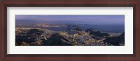 Framed Aerial view of city from Christ the Redeemer, Corcovado, Rio de Janeiro, Brazil