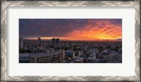 Framed Cityscape at sunset, Santiago, Chile