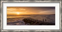 Framed View of Pacific ocean at dusk, Playa Waikiki, Miraflores District, Lima, Peru