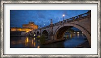 Framed Ponte Sant'Angelo over river with Hadrian's Tomb in the background, Rome, Lazio, Italy