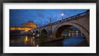 Framed Ponte Sant'Angelo over river with Hadrian's Tomb in the background, Rome, Lazio, Italy