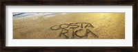 Framed Text on Sand on the Beach, Liberia, Guanacaste, Costa Rica