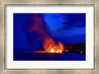 Framed Lava Flowing Into Ocean, Hawaii Volcanoes National Park, Big Island, Hawaii