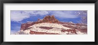 Framed Snow Covered Cliff in Capitol Reef National Park, Utah