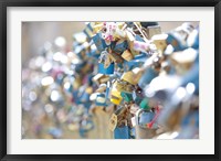 Framed Abundance of Love Padlocks on Railings, Prague