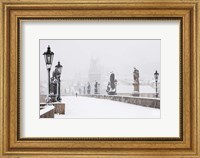 Framed Charles Bridge in Winter, Prague