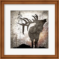 Framed 'Calling Elk' border=