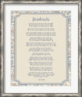 Framed Desiderata Floral Frame Beige