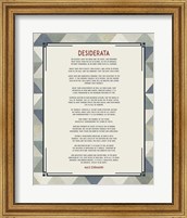 Framed Desiderata Triangle Pattern Frame Blue